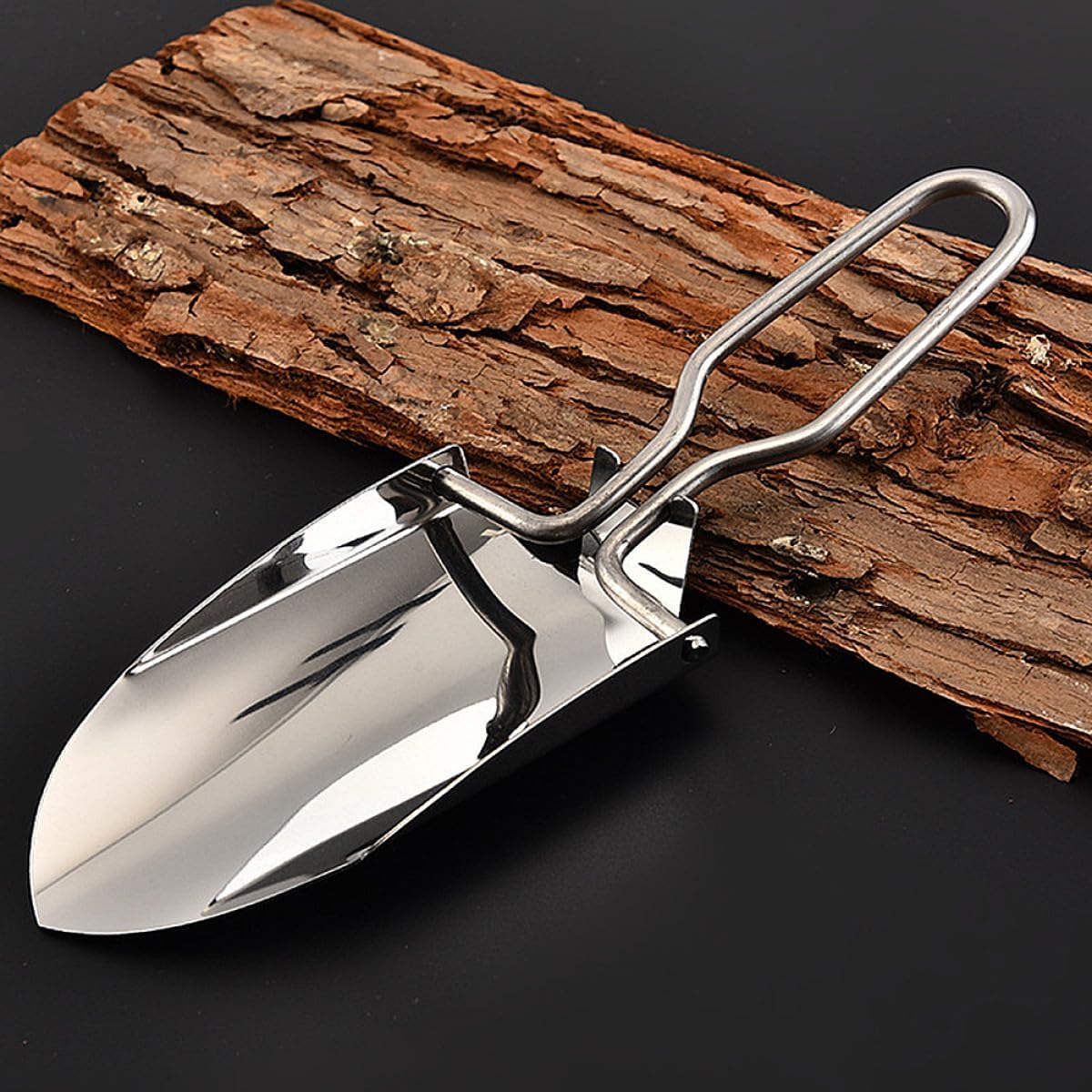 OSALADI Mini Folding Stainless Steel Shovel for Gardening and Camping, Portable Handy Beach Shovel with Easy-Clean Design for Outdoor Planting and Digging