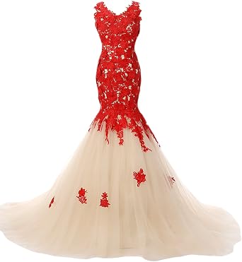 DINGZAN Lace Mermaid Bridal Reception 