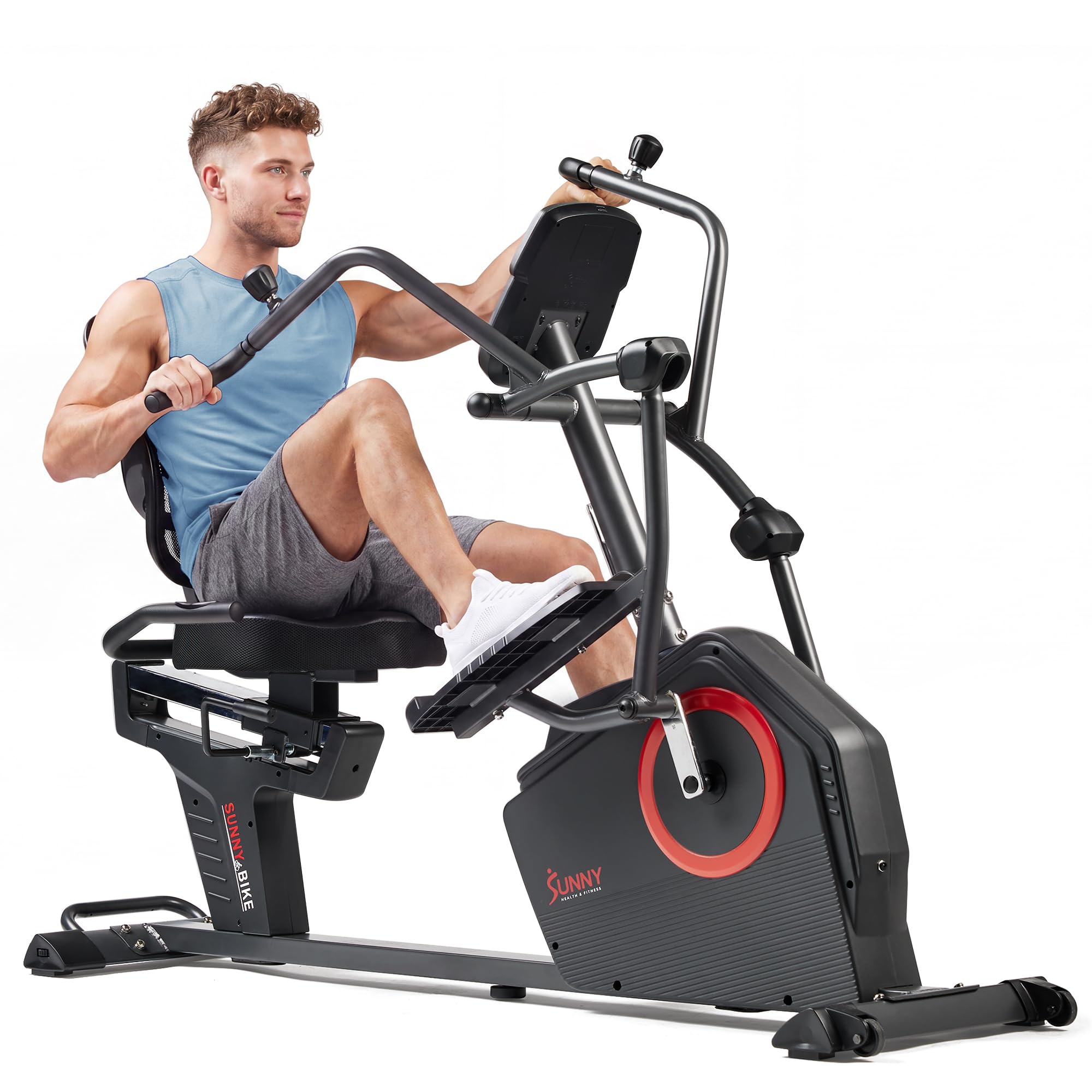 Sunny Health & Fitness Elite Recumbent Cross Trainer & Elliptical Machine with A