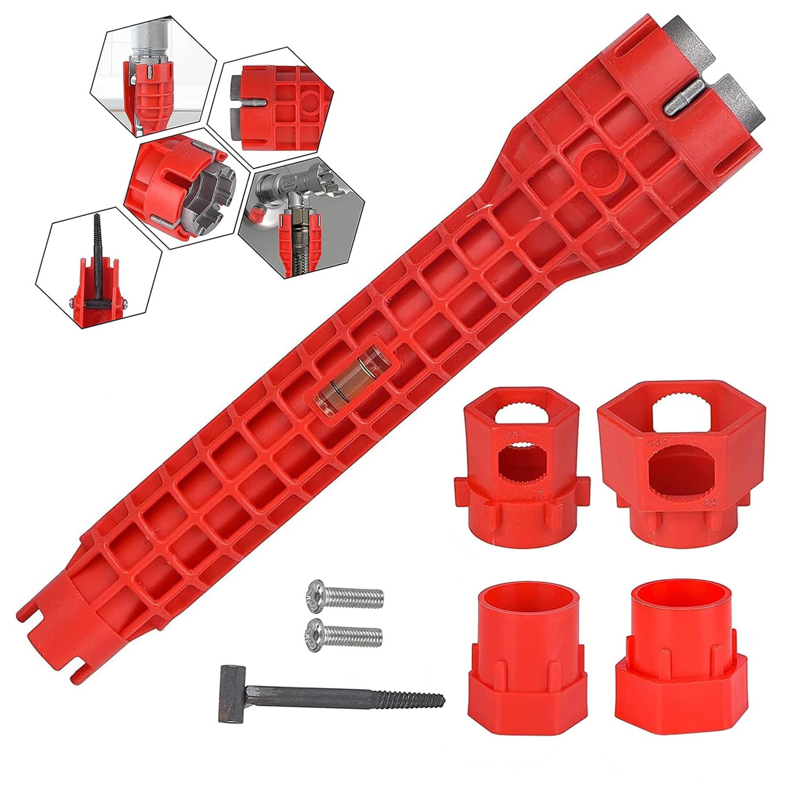 Cimown Waschbecken Installer Werkzeug, Spülenschlüssel, Armaturenschlüssel, Multifunktion Rohrschlüssel, Geeignet für Toilette, Bad, Küche Multifunktions Spüle Wasserhahn Installer Tools