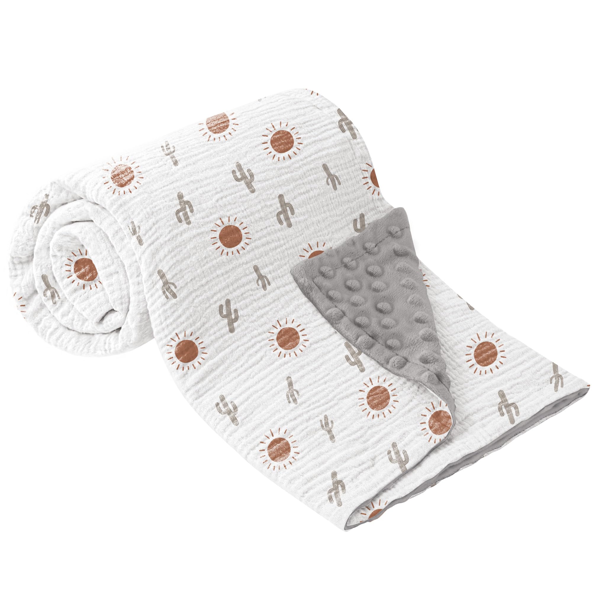 Bearmoss - Coperta per neonati in cotone, morbida coperta per gattonare per bambini, lenzuola in musselina per neonati, per bambini piccoli, ragazza e ragazzo, 70x100cm (Sole)
