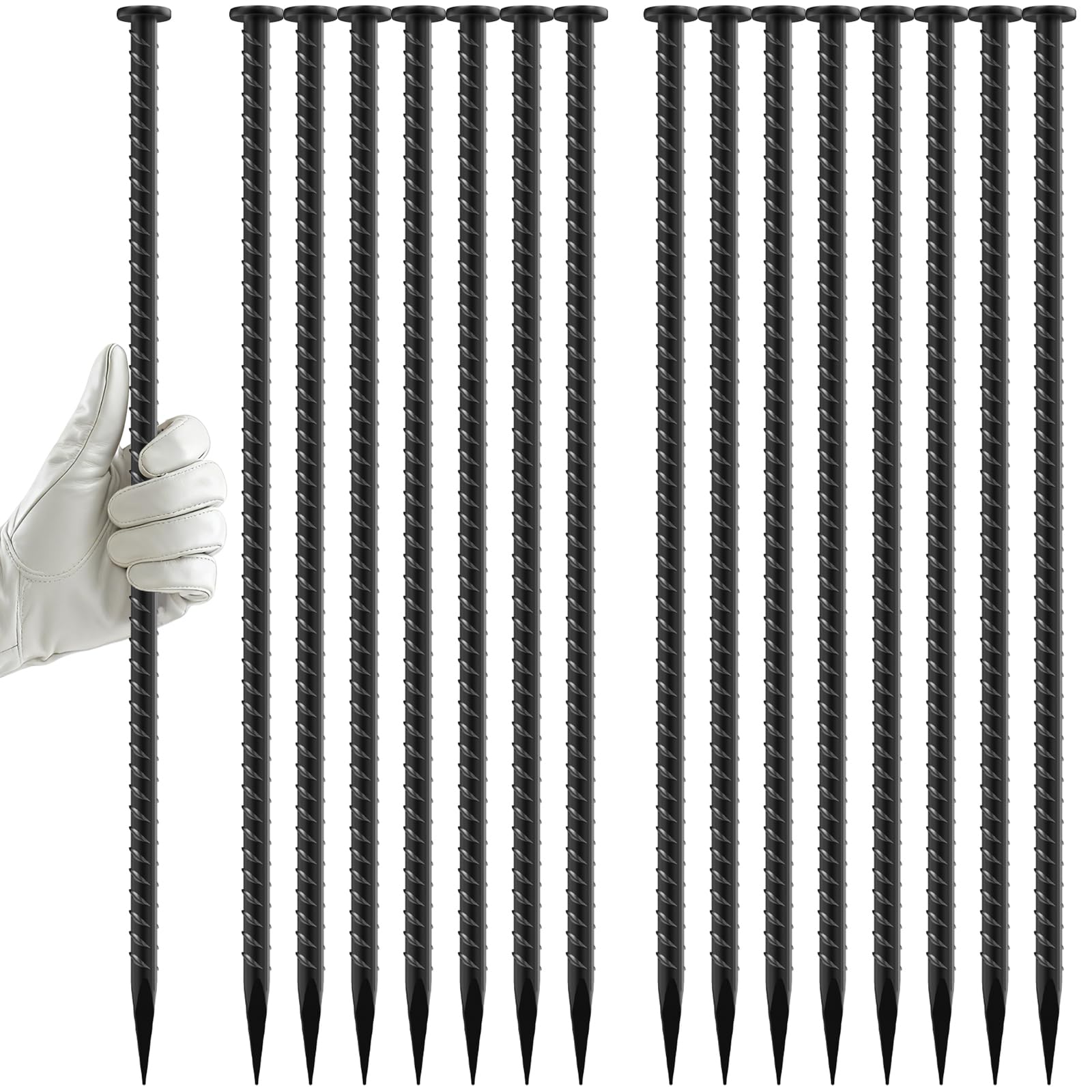 Piquets d'armature pour sécuriser le camping familial et tuteurer les grandes plantes de jardin