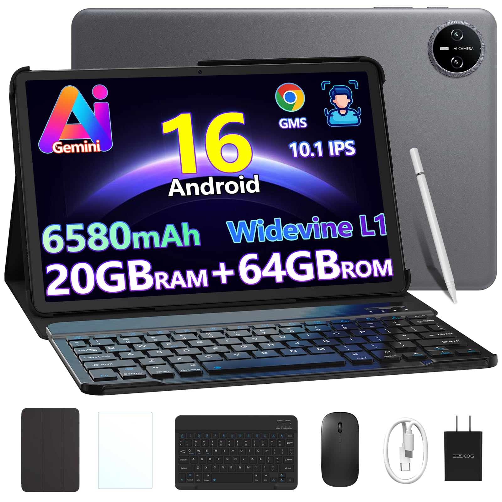 Amazon.co.jp: Android16 タブレット 初登場 A9 セット版 GeminiAi搭載