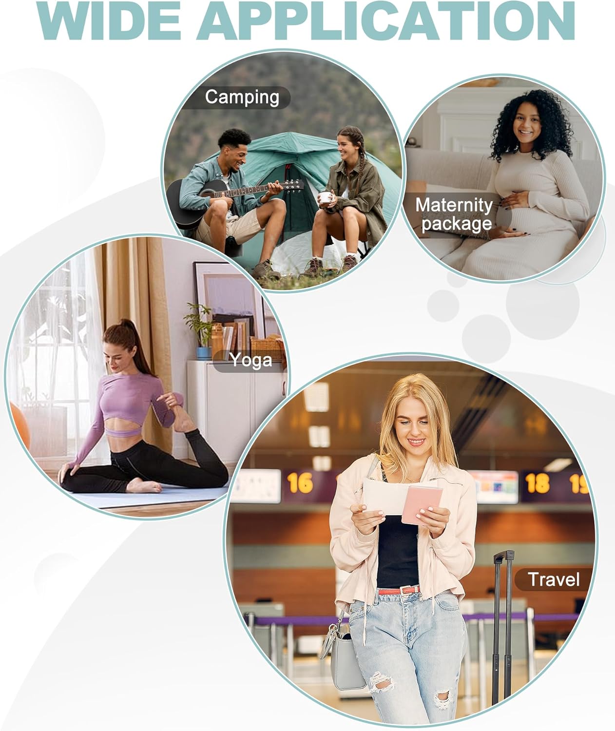 Travel Duffel Bag, 18x14x8 Inches Travel Bag Spirit with Shoes Compartment, Weekender Overnight Bag for Women with Trolley Sleeve, Carry On Bag for Airplanes Sport Tote Gym Bag LightBlue - Image 6