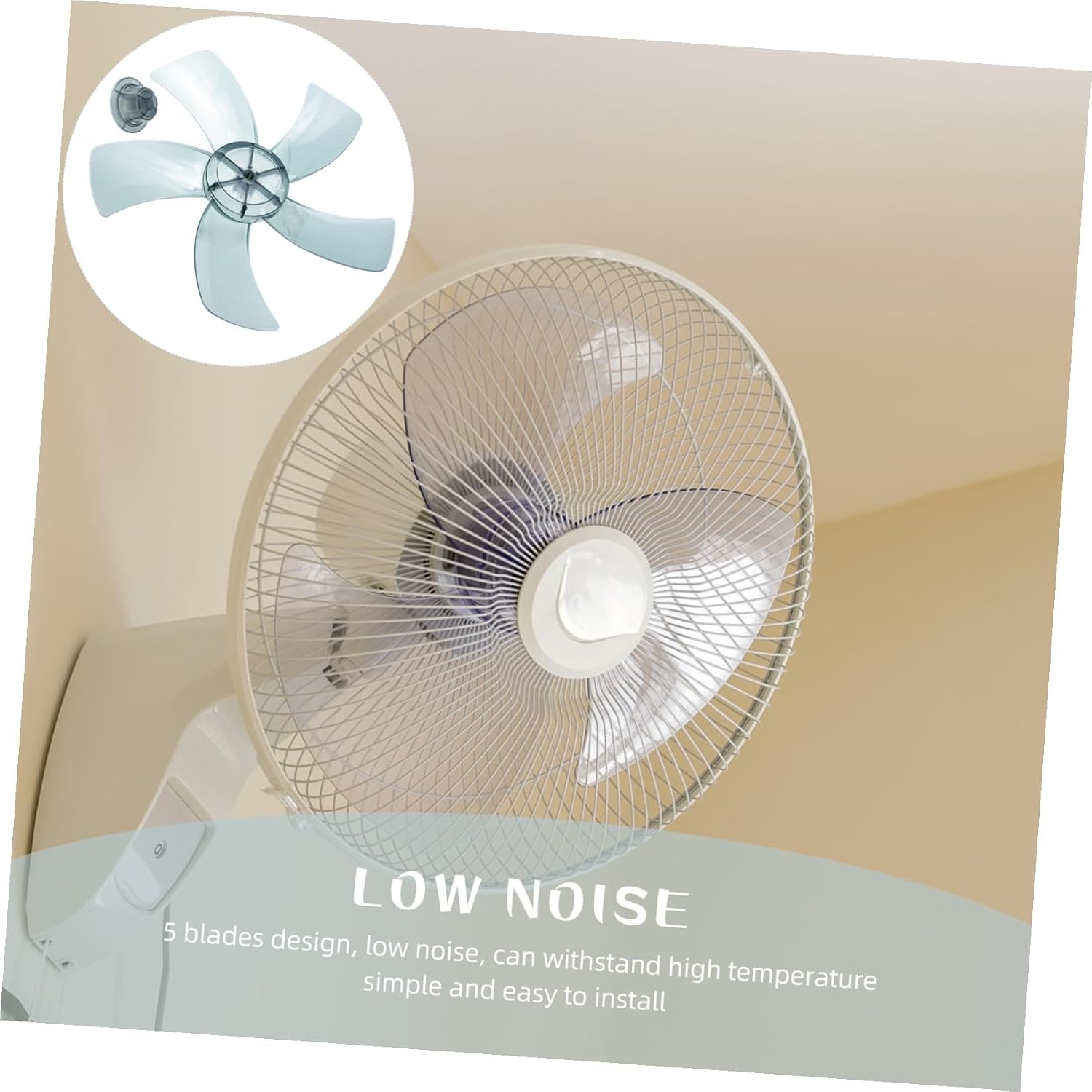 Replacement Fan Blades for Standing Fan 5-blade Design for Household Plastic Blades
