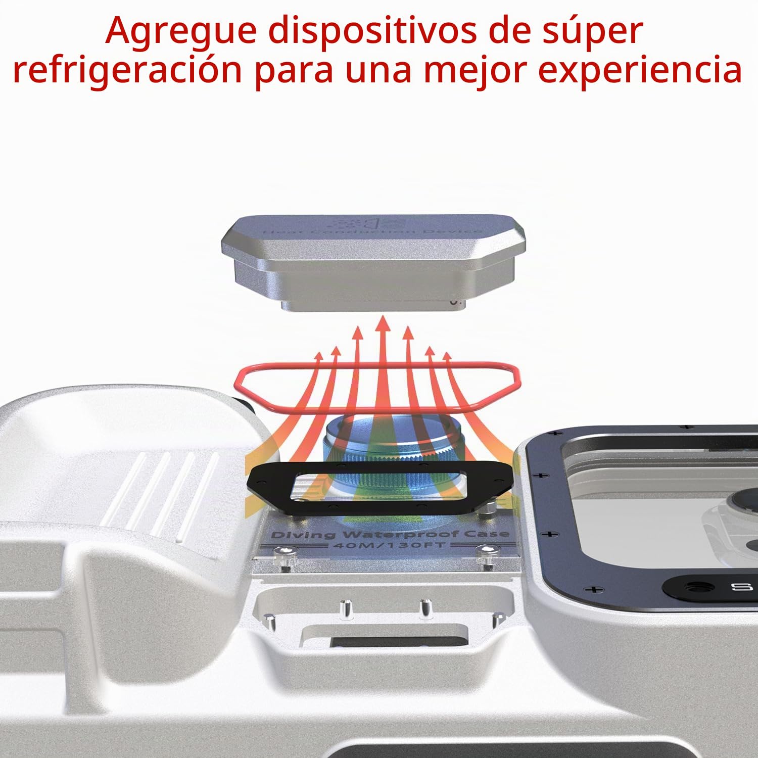 Caja de teléfono impermeable de actualización, fundas de teléfono subacuáticas para esnórquel y buceo, [40M/131FT] caja de teléfono impermeable profesional para buceo subacuático para la mayoría de
