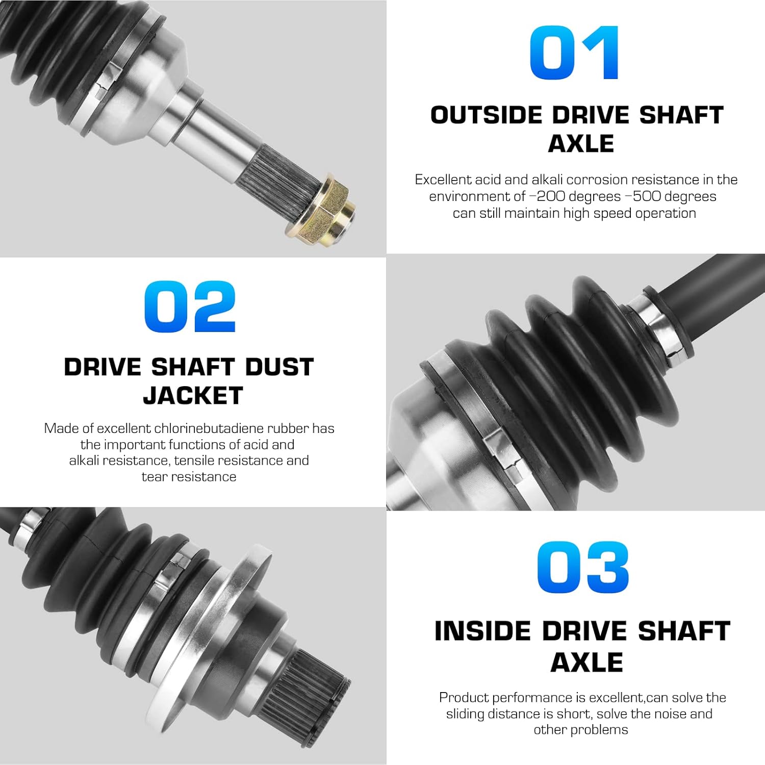 Rear Left CV Axle Shaft for Yamaha Rhino 450 2006 2007 2008 2009, for Rhino 660 2004-2007, Replace for 5UG-F530T-20-00 5UG-F530T-20-00, 5UG-F531H-01-00, 5UG-F531H-11-00, 5UG-F531H-21-00
