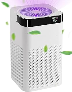 HEPA Air Purifiers for Bedroom, Karcusiny Portable Air Purifiers HEPA Air Cleaner, 10000mAh, 360° Air Intake, 99.97% Particles Purification, True HEPA Filter (clear)