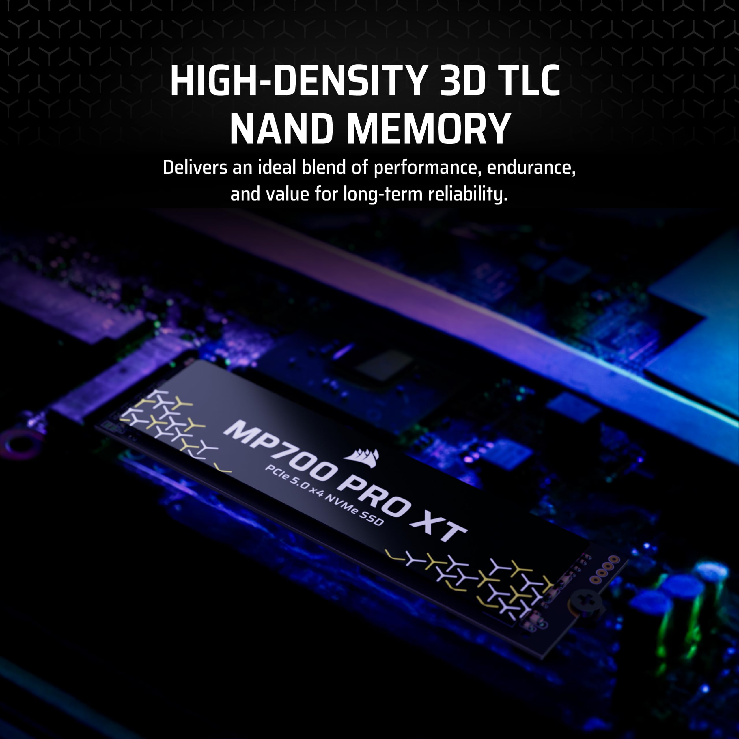Corsair MP700 PRO XT 2TB PCIe 5.0 NVMe M.2 SSD - Up to 14,900MB/s