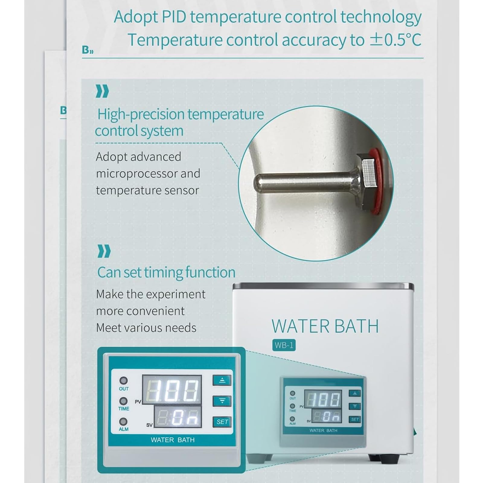 Baño María De Laboratorio De 300 W, Baño Termostático Digital De Un Solo Orificio De 3 L, Tanque Interior De Acero Inoxidable, Recipiente Calefactor RT-100 ℃, para Uso Científico
