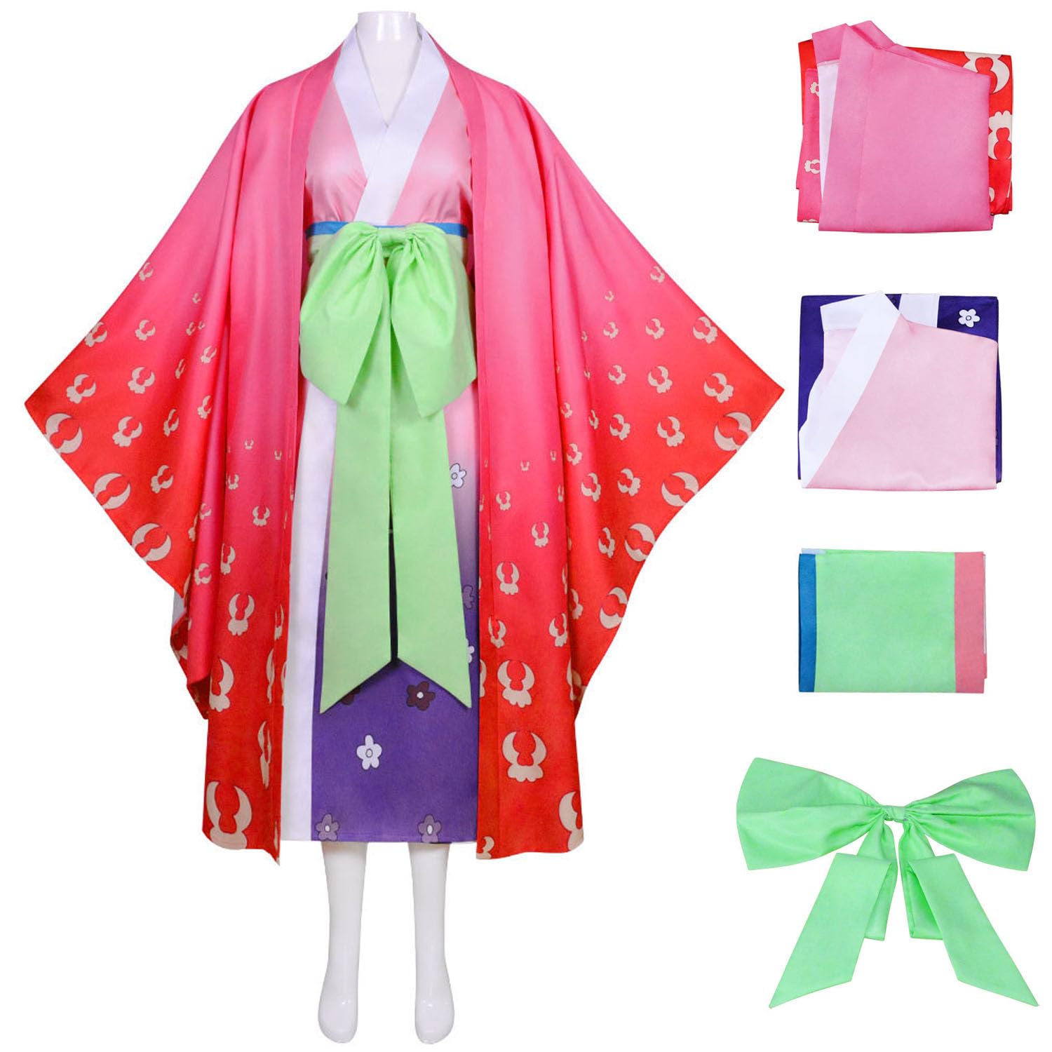 CosDance Anime One Piece Kozuki Hiyori Disfraz de Cosplay Trajes de Halloween Traje para Mujer Falda de kimono Uniforme Conjunto Completo Regalos de Fiesta de Carnaval