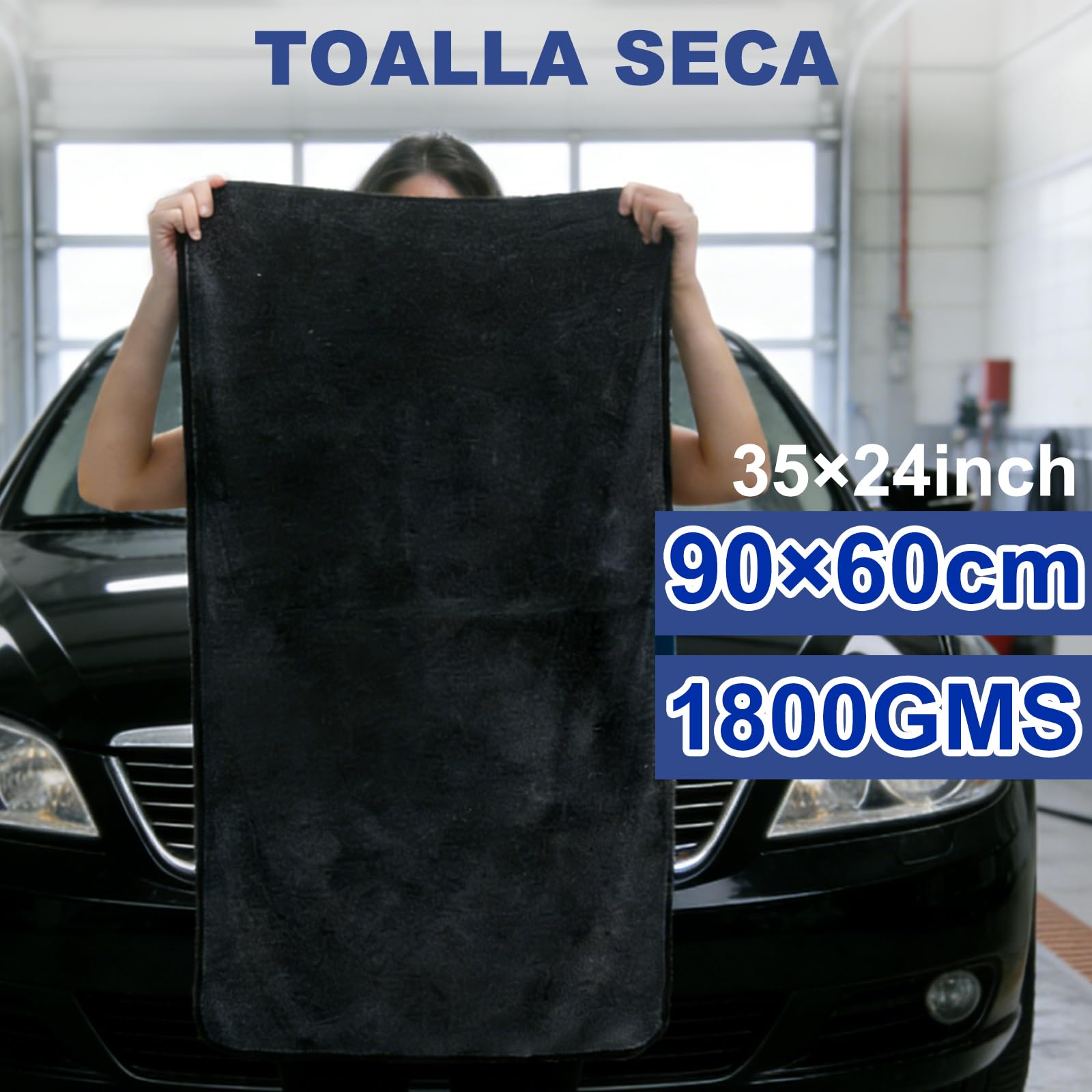New Auto - Panno asciutto XXL in microfibra, assorbente, senza pelucchi, per auto e moto, 90 x 60 cm, 1800 GSM