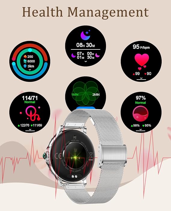 Smart Watch for Men Women(Answer/Make Call), Bluetooth Smartwatches for iPhone Android iOS IP68 Waterproof Fitness Activity Tracker with Blood Pressure/Heart Rate/Sleep Monitor/Messages