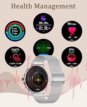 Smart Watch for Men Women(Answer/Make Call), Bluetooth Smartwatches for iPhone Android iOS IP68 Waterproof Fitness Activity Tracker with Blood Pressure/Heart Rate/Sleep Monitor/Messages