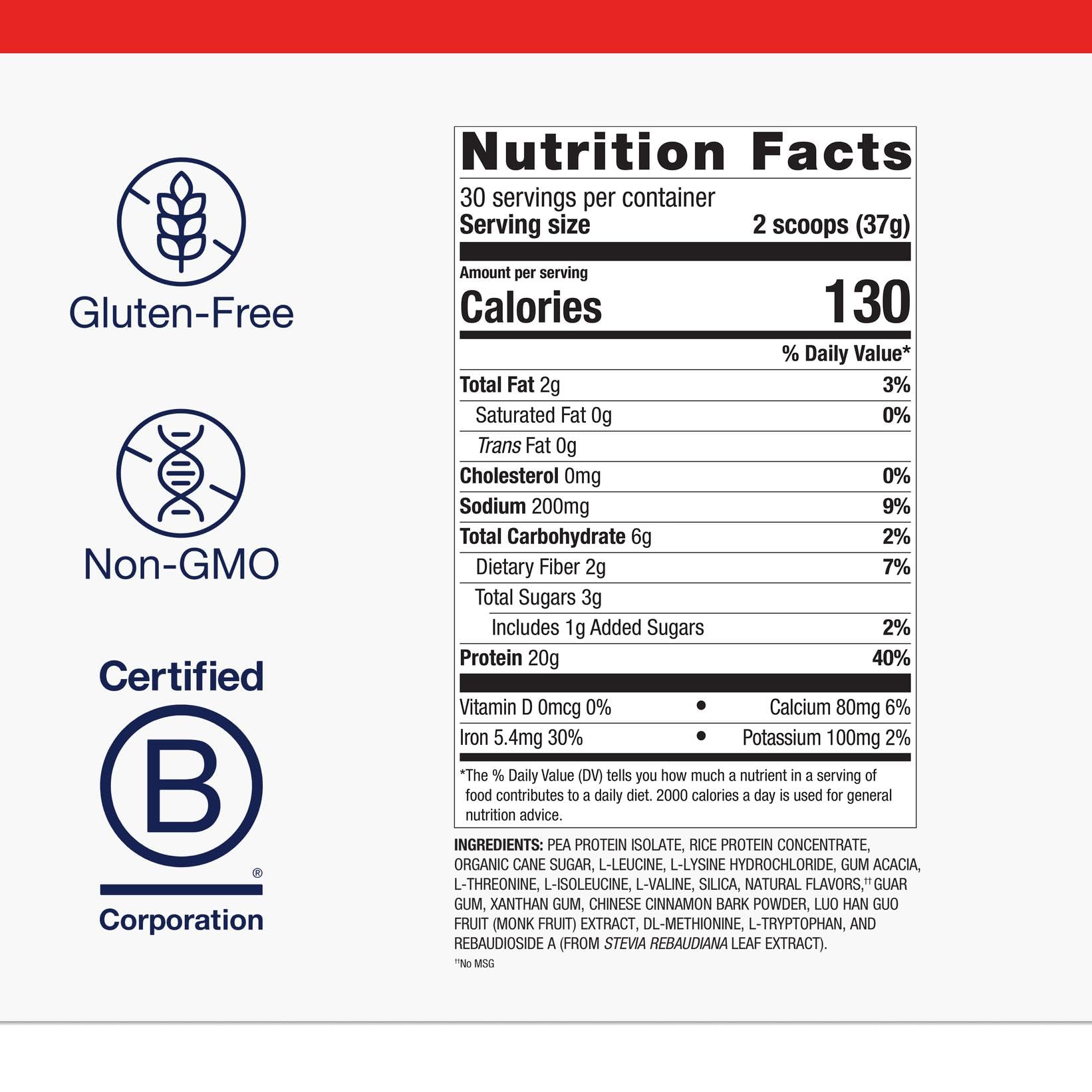 Metagenics Perfect Protein Pea & Rice Vegan Protein, Vanilla, 39.15 oz — Amazon image 4