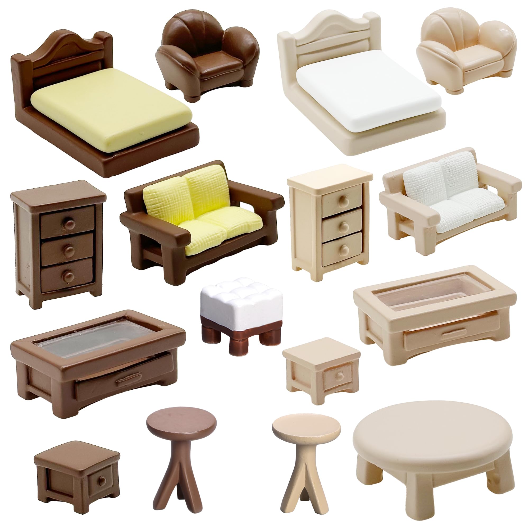 Cayway 16 PCS Fairy Garden Accessories Mini Chairs and Tables, Mini Furniture Accessories for Micro Landscape Decoration