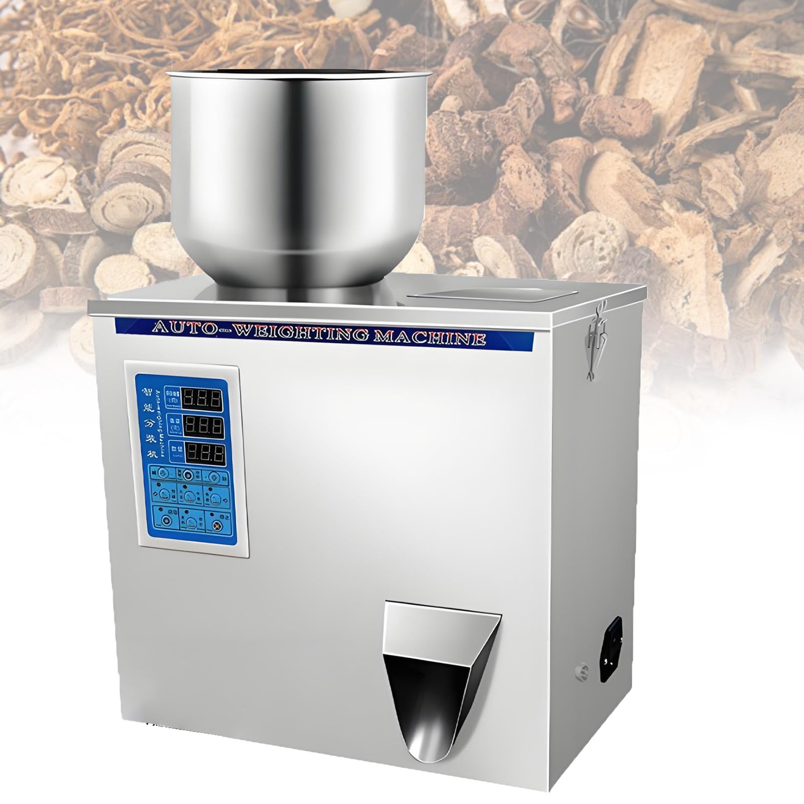 Ofyphth Powder Filling Machine, Automatic Particle Powder Filling Machine, with Three Speed Sett-ings, with ±0.2g Accuracy, Foot Pedal & Auto Mode, for Flour & Bean Packaging. 200g