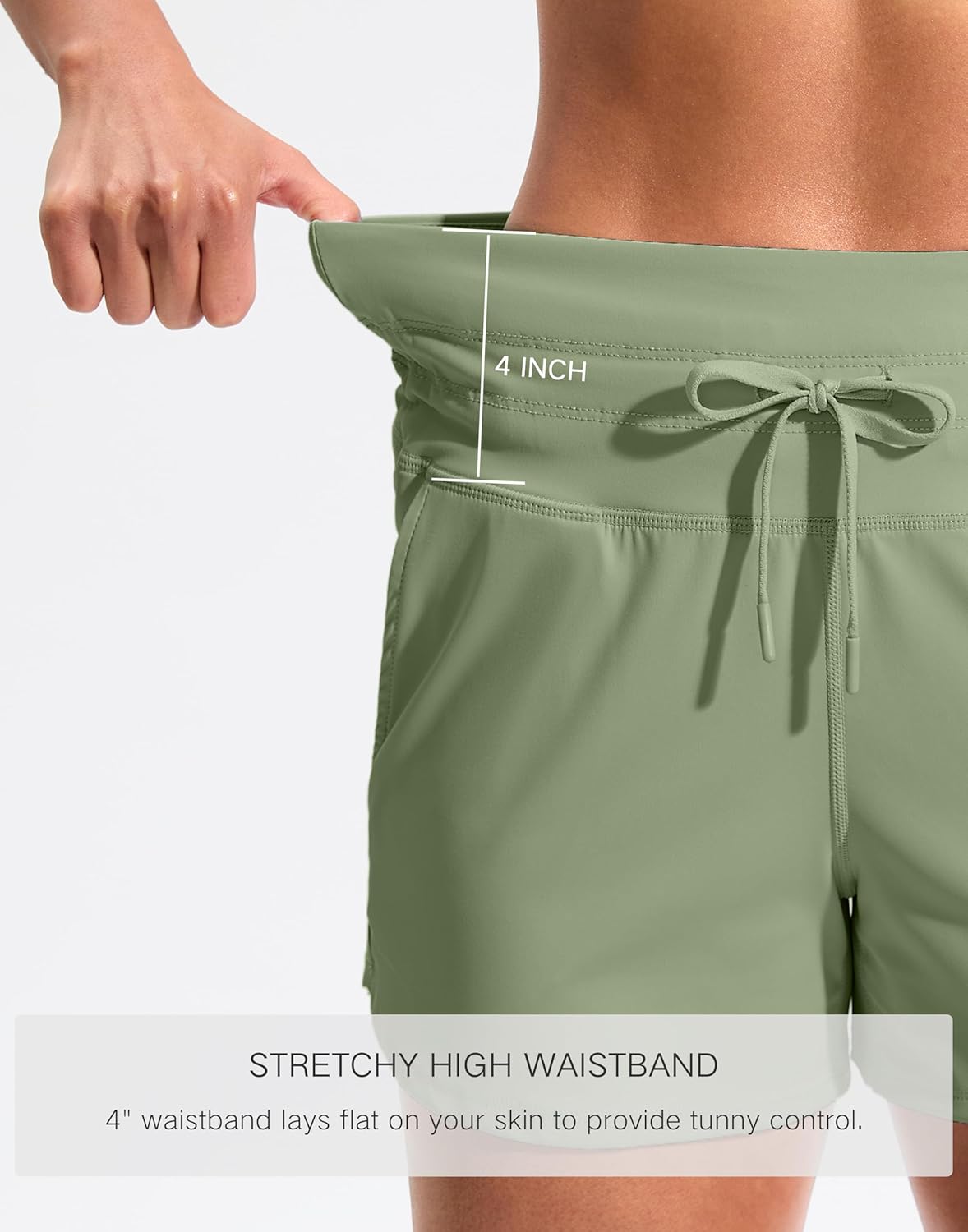 Soothfeel Women's Athletic Running Shorts with Pockets 3.5" Quick Dry High Waisted Workout Active Gym Shorts for Women - Image 5