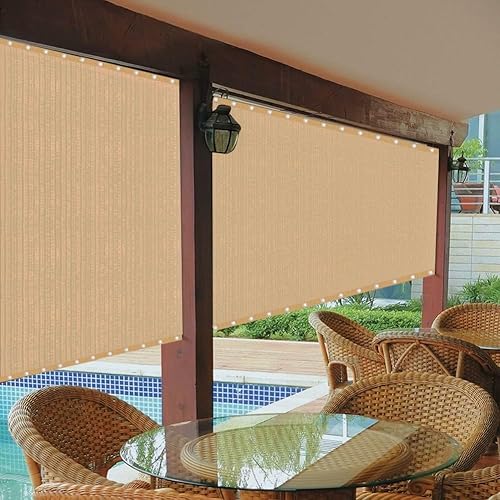 Miniatura 26 de Sombra 90% de tela para el sol, cubierta de privacidad para patio, jardín, pérgola, toldo con ojales (moca, 8 x 12 pies)