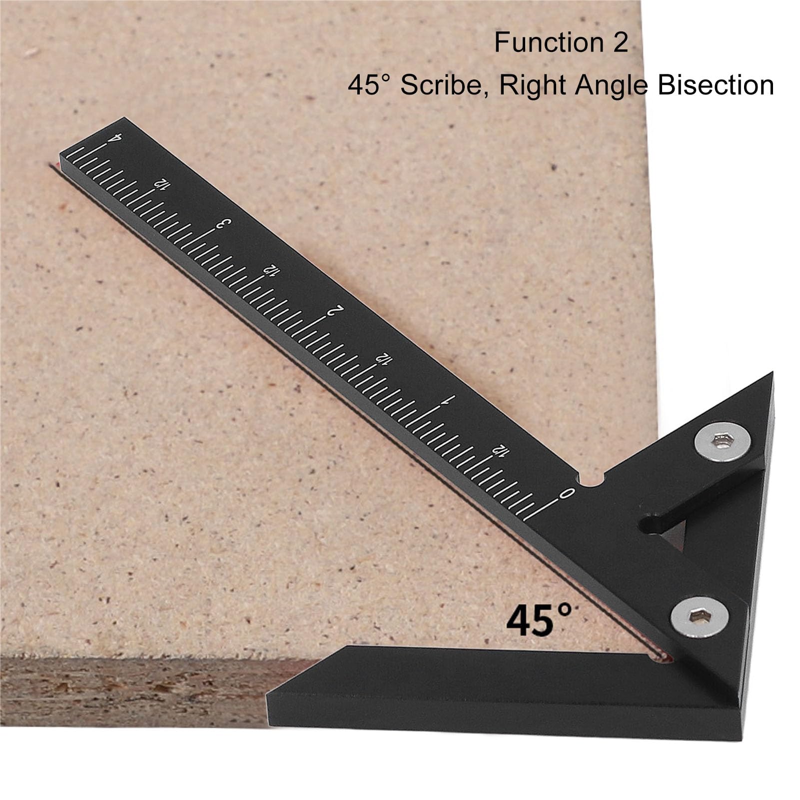 WOOXGEHM Center Scribe Gauge, Line Circle Marker 45 90 Degree Angle Finder Imperial Circle Center Finder, Aluminum Alloy Center Scribe Measuring Tool