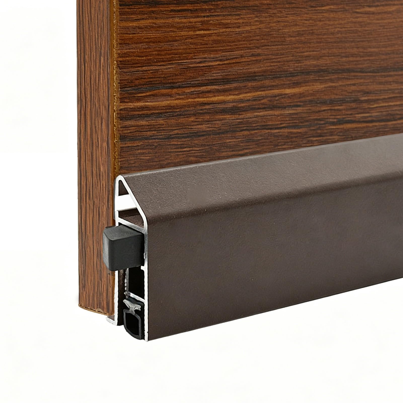 Oracra Brown 18 20 24 28 30 36 38 42 In Automatic Door Bottom Sweep Soundproof, Auto Door Bottom Seal Strip, Self-Adhesive Door Draft Blocker For Side Of Door(,18In/46Cm)
