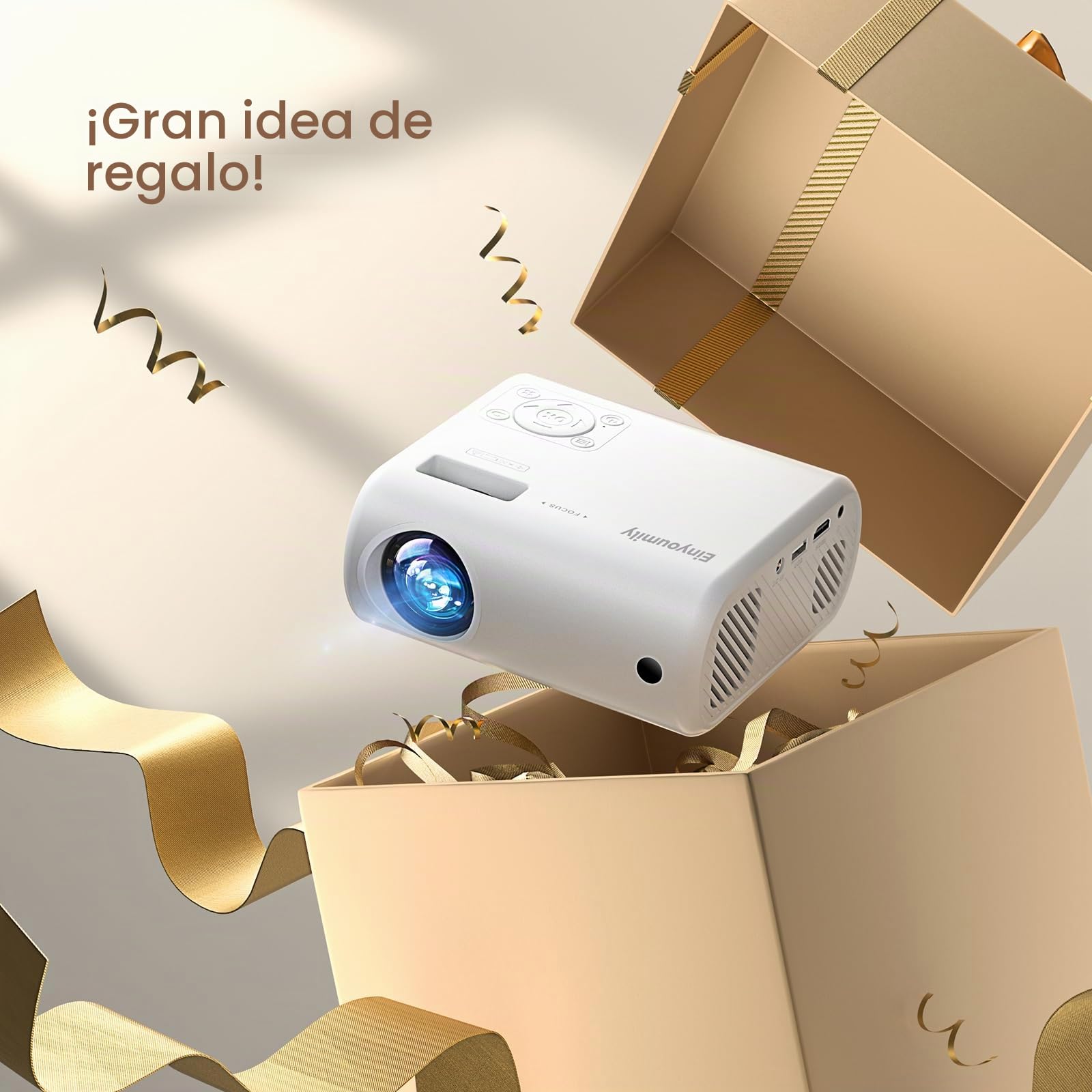 Proyector Mini Portátil Admite Compatible con Windows, iOS, Android y HDMI