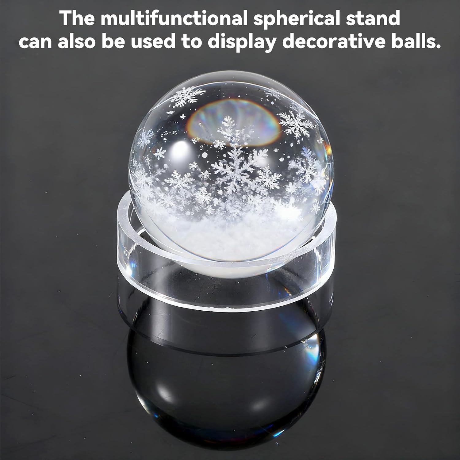 6 PCS 2.6 Inch Clear Sphere Display Stand, Clear Plastic Sport Ball Holder Acrylic Round Clears Soccer Ball Display Rack Stand Sphere Holder for Spheres Football Basketball Volleyball Soccer Softball