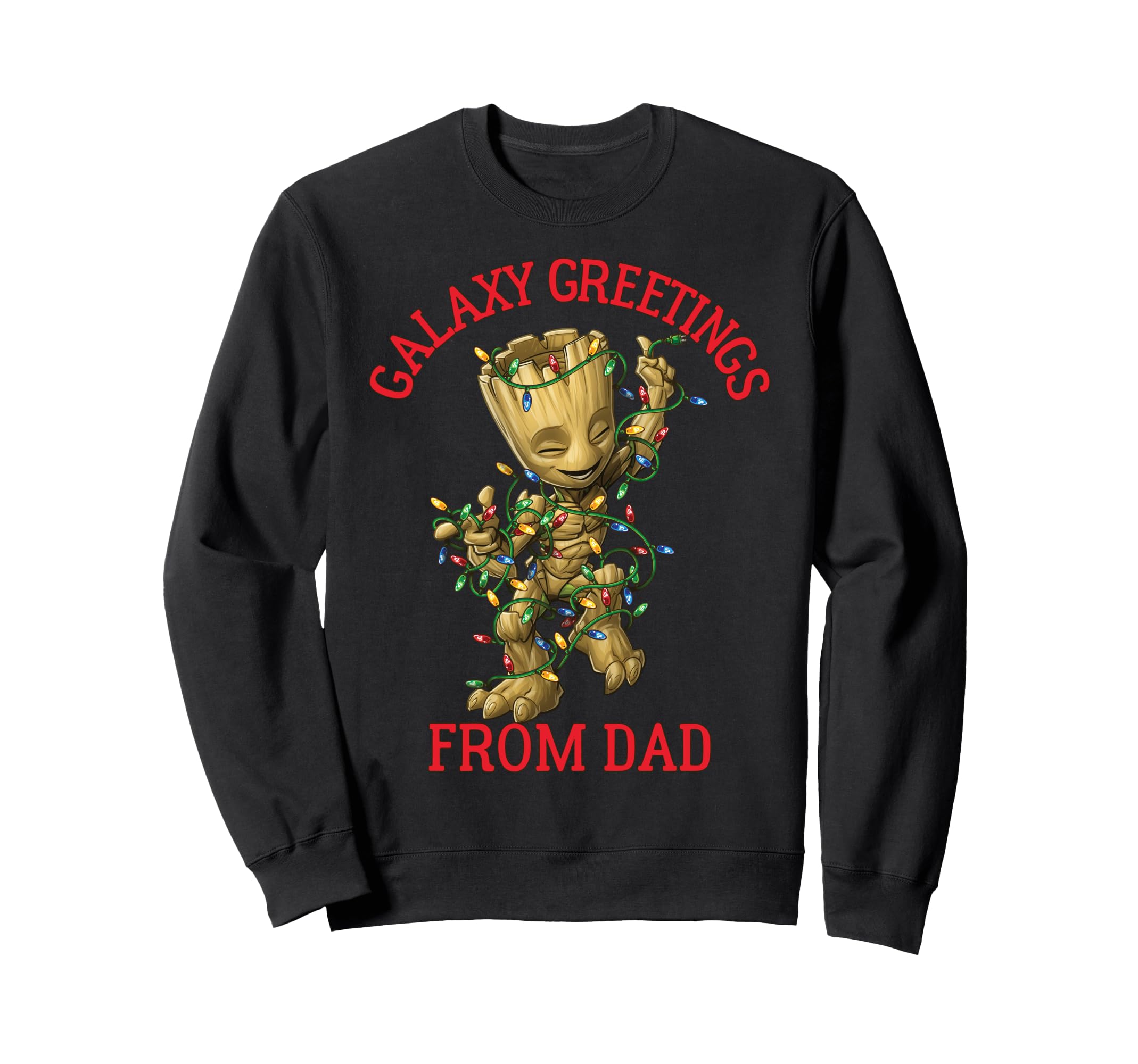 Sweat Marvel Groot Galaxy pull de Noël polaire chaud Greetings From Dad - 3