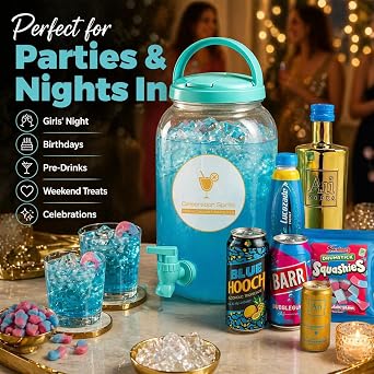Celebration Spirits ChugJug XL Blue Raspberry Flavour | Home Cocktail Making Kit | 3L Drinks Dispenser with Tap