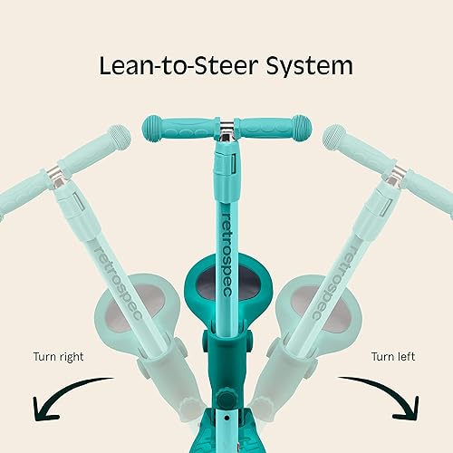 Vista 23 de Retrospec Chipmunk Plus - Patinete de 3 ruedas para niños de más de 3 años, altura ajustable, aprende a conducir, asiento plegable, luces LED