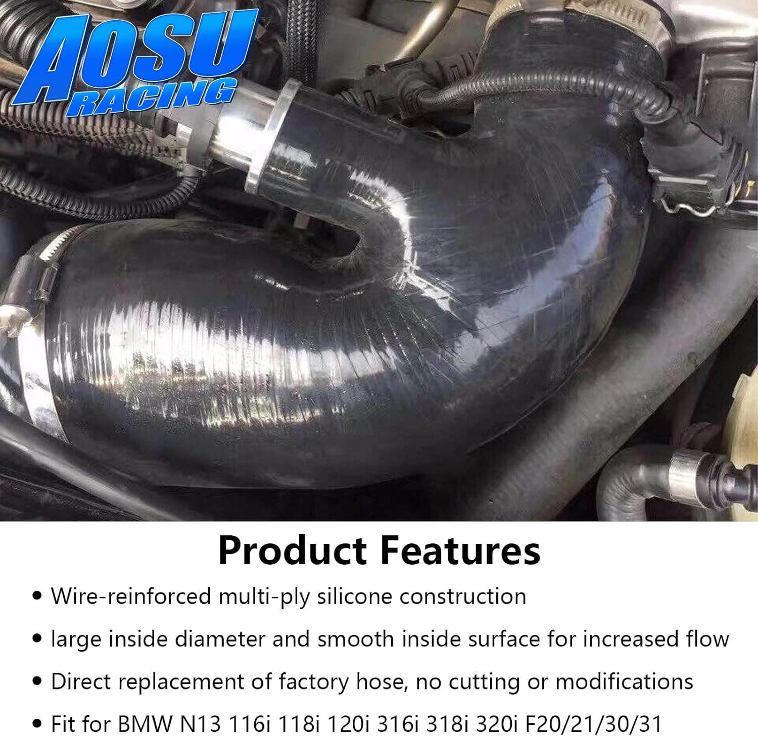 Turbo Inlet Pipe Hose Compatible with BMW N13 116i 118i 120i 316i 318i 320i F20/21/30/31