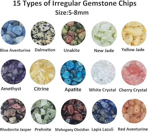 Miniatura 10 de Maonewque Cuentas de piedras preciosas para fabricación de joyas, cristales curativos engrentados, pulidos, cuentas de forma irregular trituradas