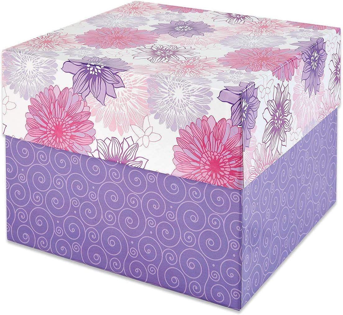 Current Lavender Blooms Greeting Card Organizer Box - Stores 140+ 5X7 cards (not included). 7" H x 9" W x 9-1/2"L