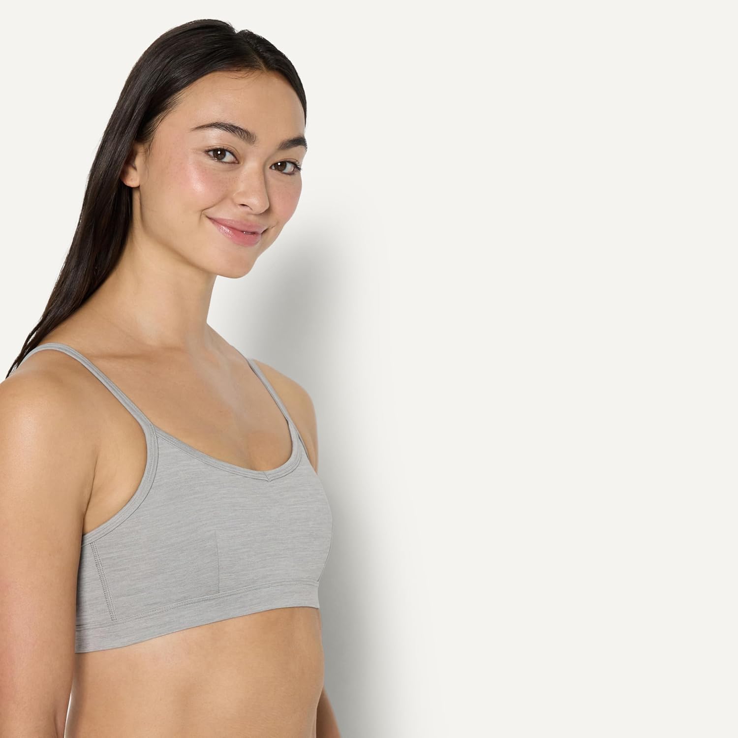 Amazon Essentials Women's Active FormFlex Buttery Soft Light Support Heathered Spaghetti Strap Yoga Sports Bra, Space Dye - Image 2