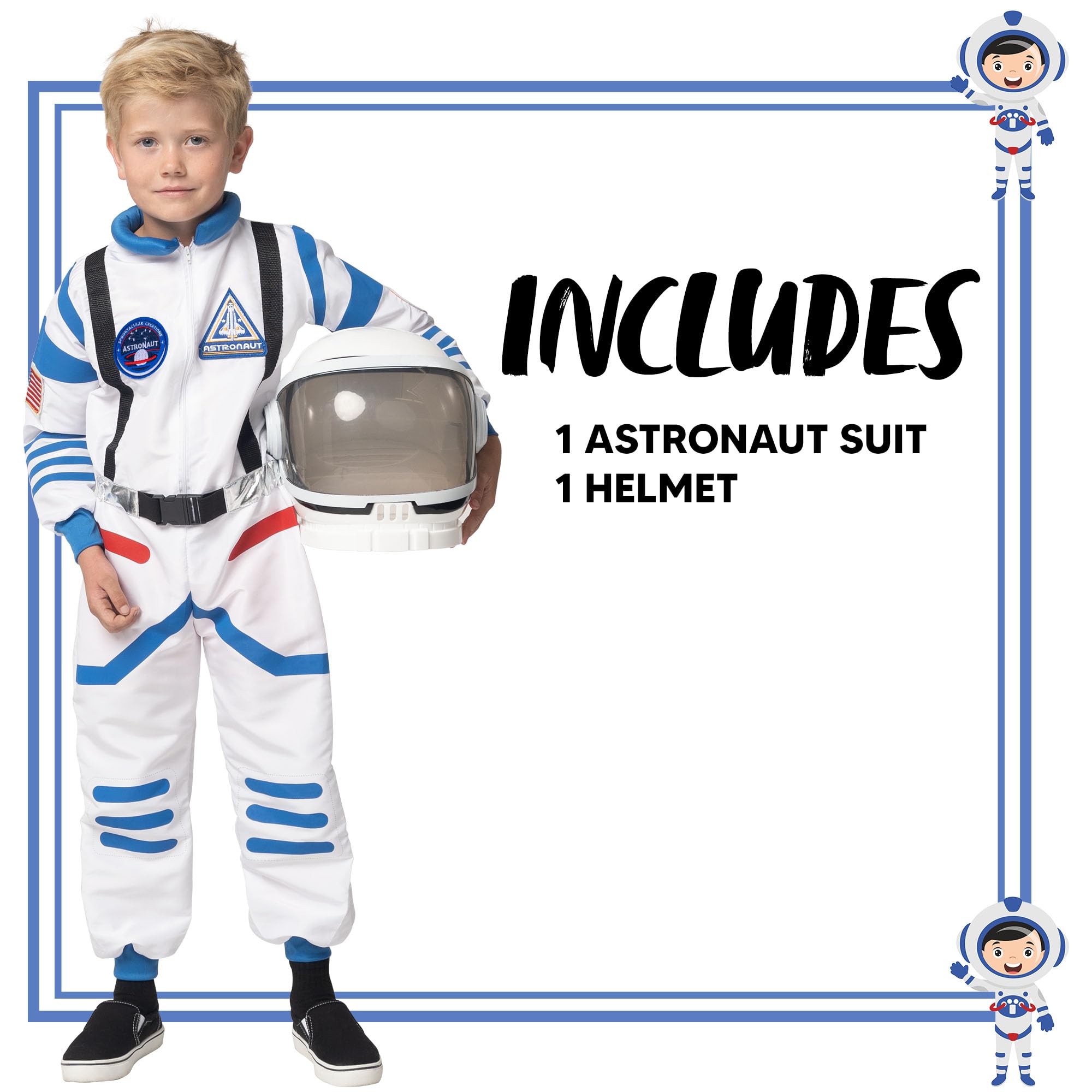 Spooktacular NASA kostium dla dzieci na Halloween, biały astronauta, kostium dla dzieci, kombinezon z kaskiem