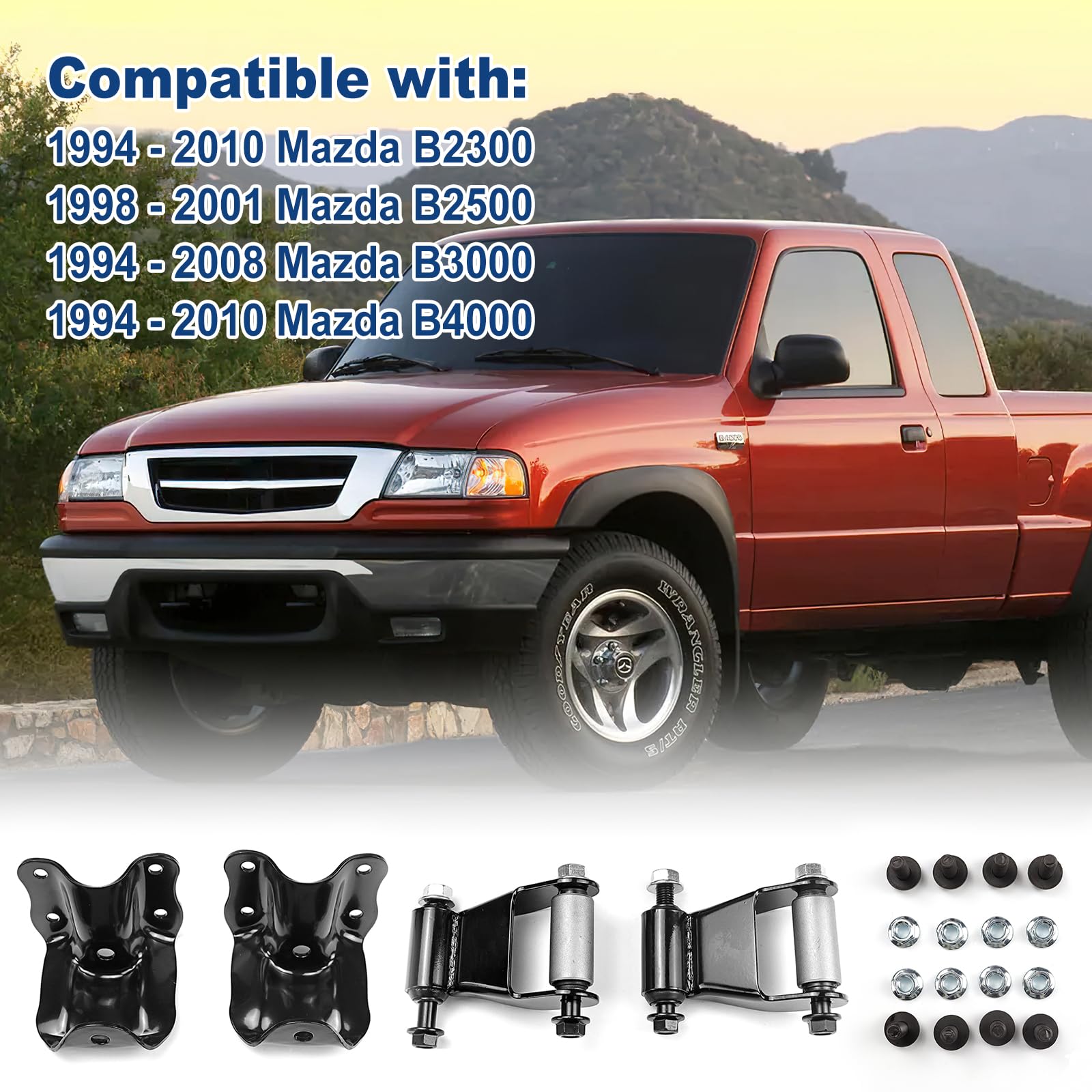 Manille à Ressort Arrière Pour Ford Ranger - Bro Industries - Kit De Fixation Complet