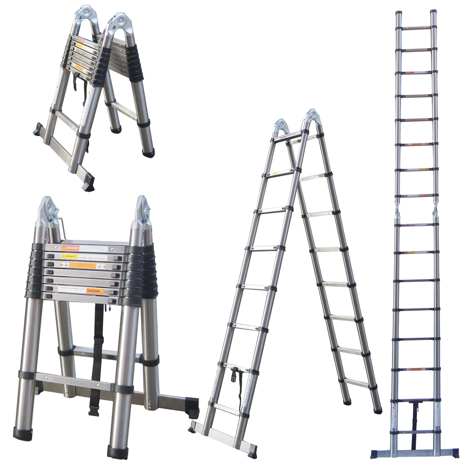 Buy Multifunctional Telescopic Ladder Stainless Steel Articulated Extendable Ladder 5m(2.5m+2.5m