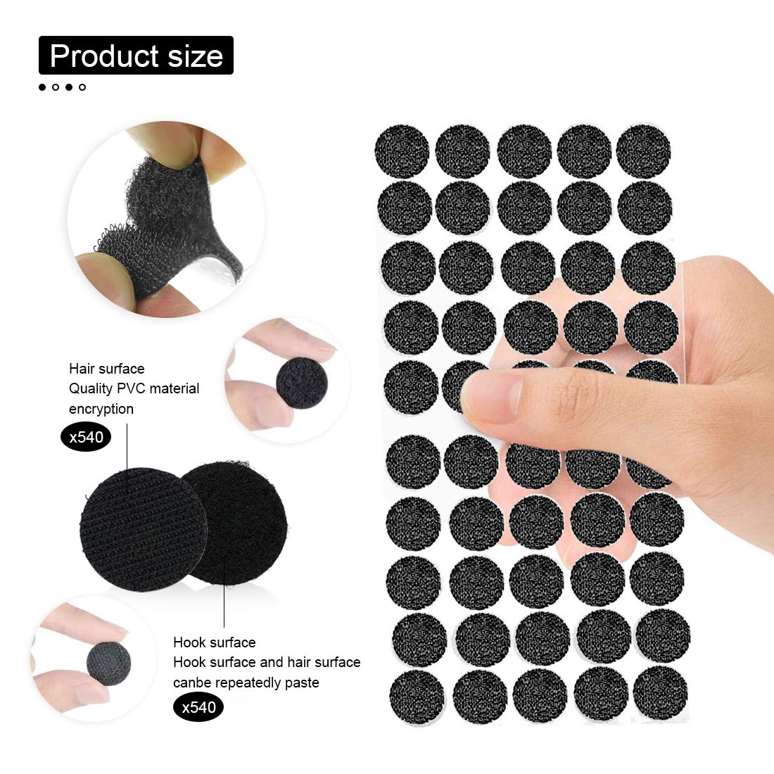 Velcro Biadesivo OFFCUP Tondini Adesivi Tondo,Punti Autoadesivi Con,Diametro Velcro Adesivo