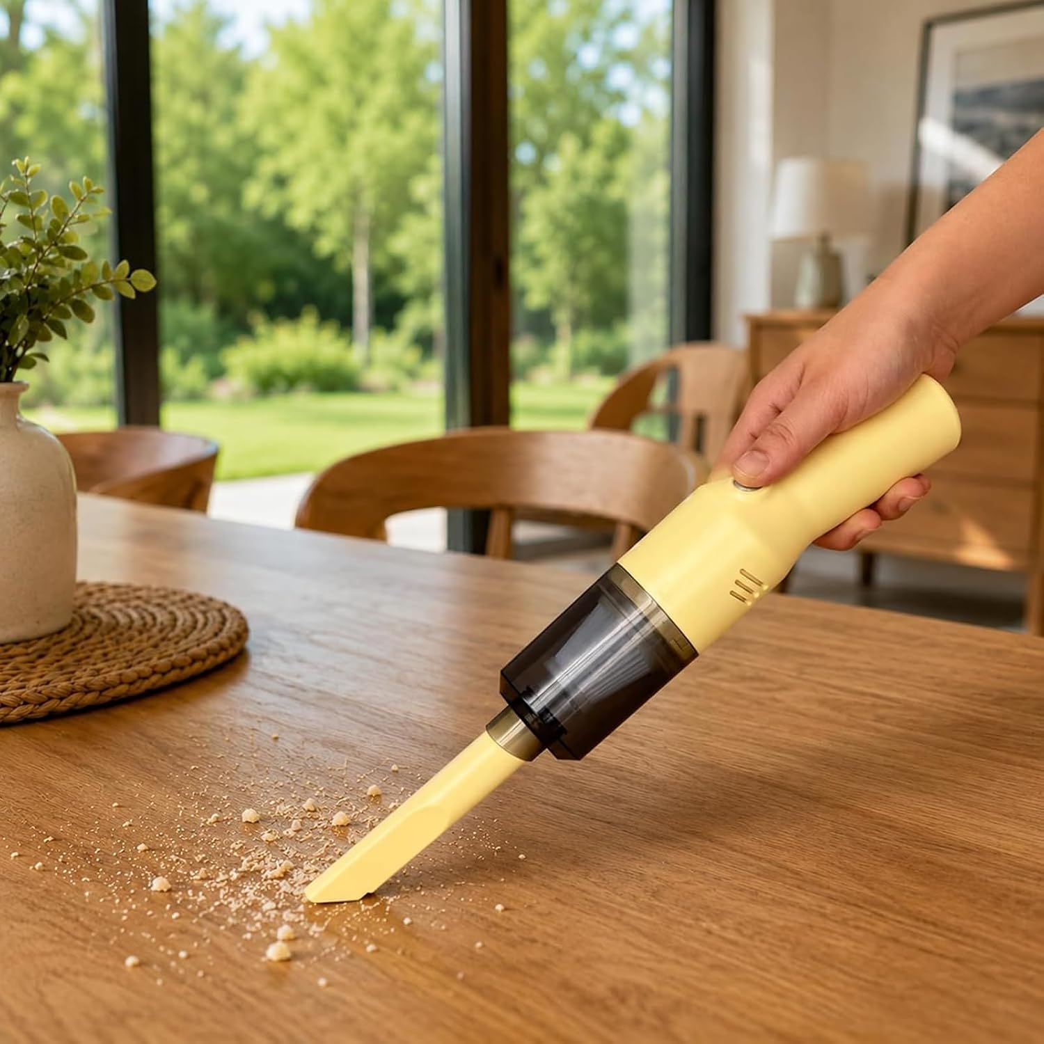 Mini Handheld Vacuum Cordless, Rechargeable Car & Sofa Cleaner, Yellow