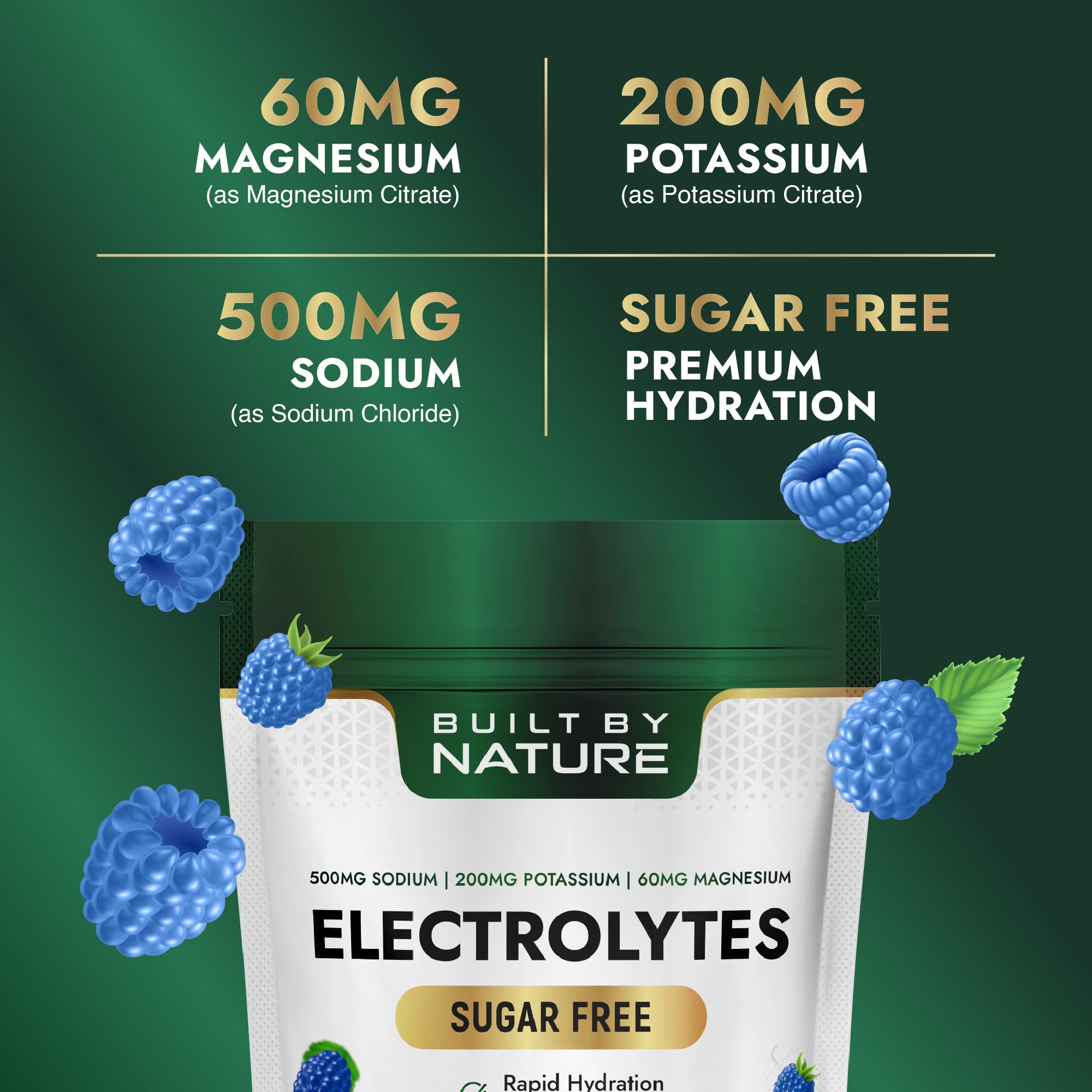Built By Nature Electrolytes Powder, Blue Razz Flavor, 90 Servings — Amazon image 4