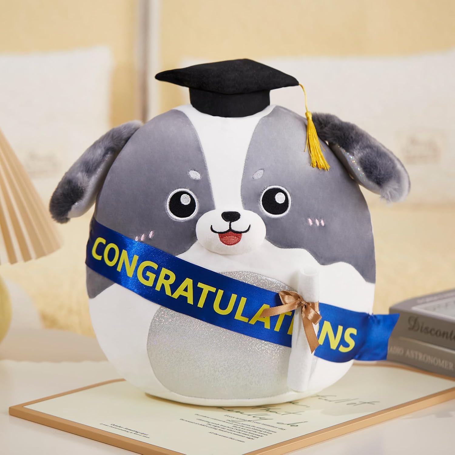 14" Graduation Dog Plush Pillow Border Collie Stuffed Animals Toy image 5