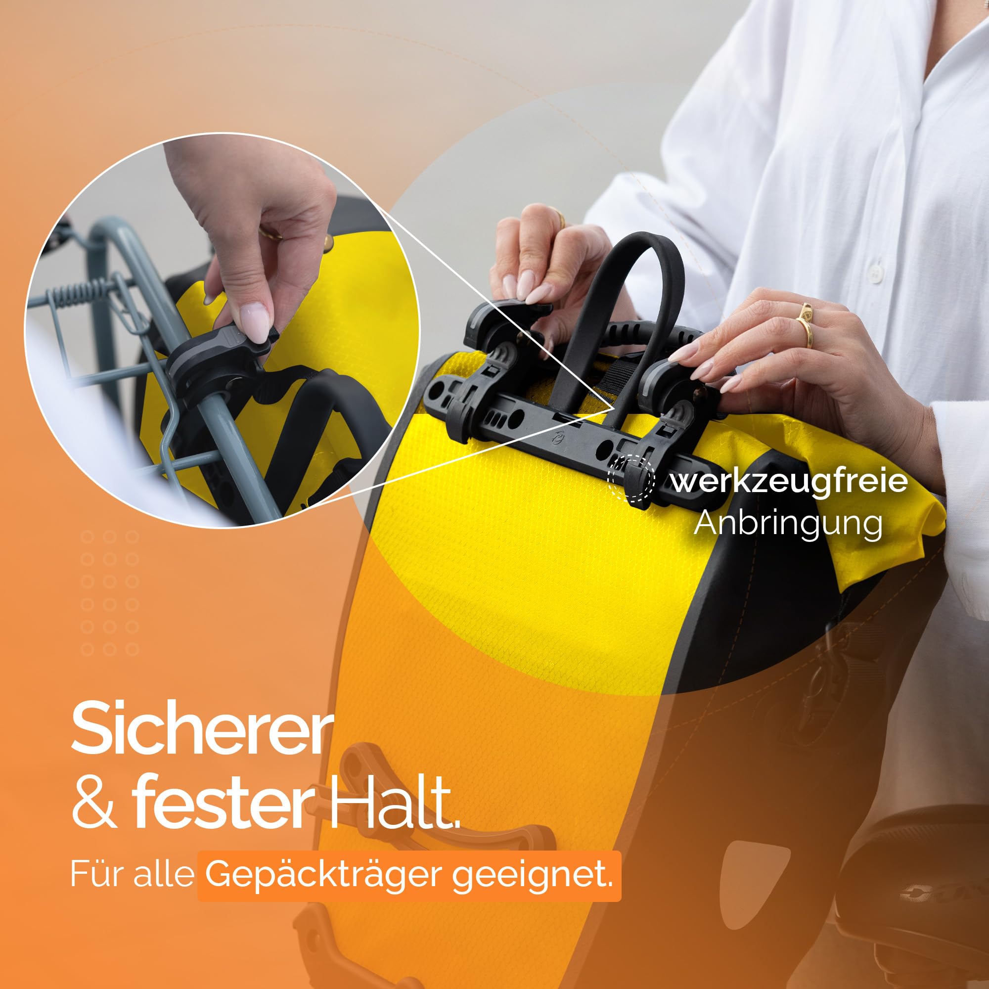 2Radwerk Fahrradtasche für Gepäckträger, 25,4 l, 100 Prozent Wasserdicht, mit Tragegriff und Schultergurt, fahrradtasche gepäckträger, gepäckträgertasche, Fahrrad Taschen hinten, 56,5 x 30 x 15 cm