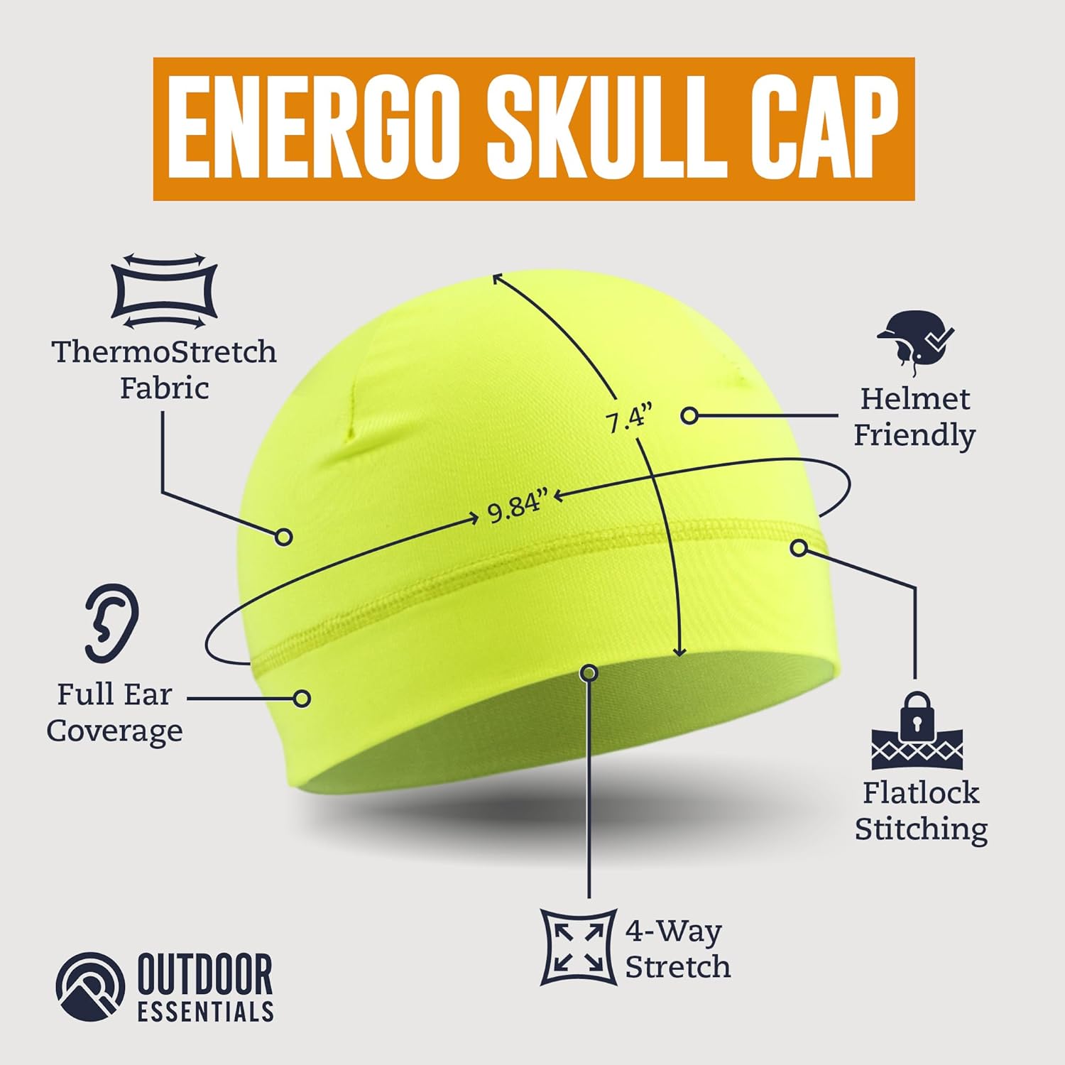 OutdoorEssentials Skull Cap Helmet Liner - Thermal Fleece & Beanie - Stretch Fit & Beanie for Men - Windproof Biking Gear - Image 3