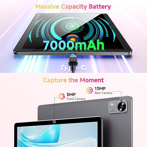 Miniatura 7 de CHUWI Hi10 XPro Android 15 Tablet 10.1'', 8GB RAM 128GB ROM, Unisoc T606 Octa-Core, pantalla táctil HD IPS, cámara de 13MP+5MP, Widevine L1,7000mAh,