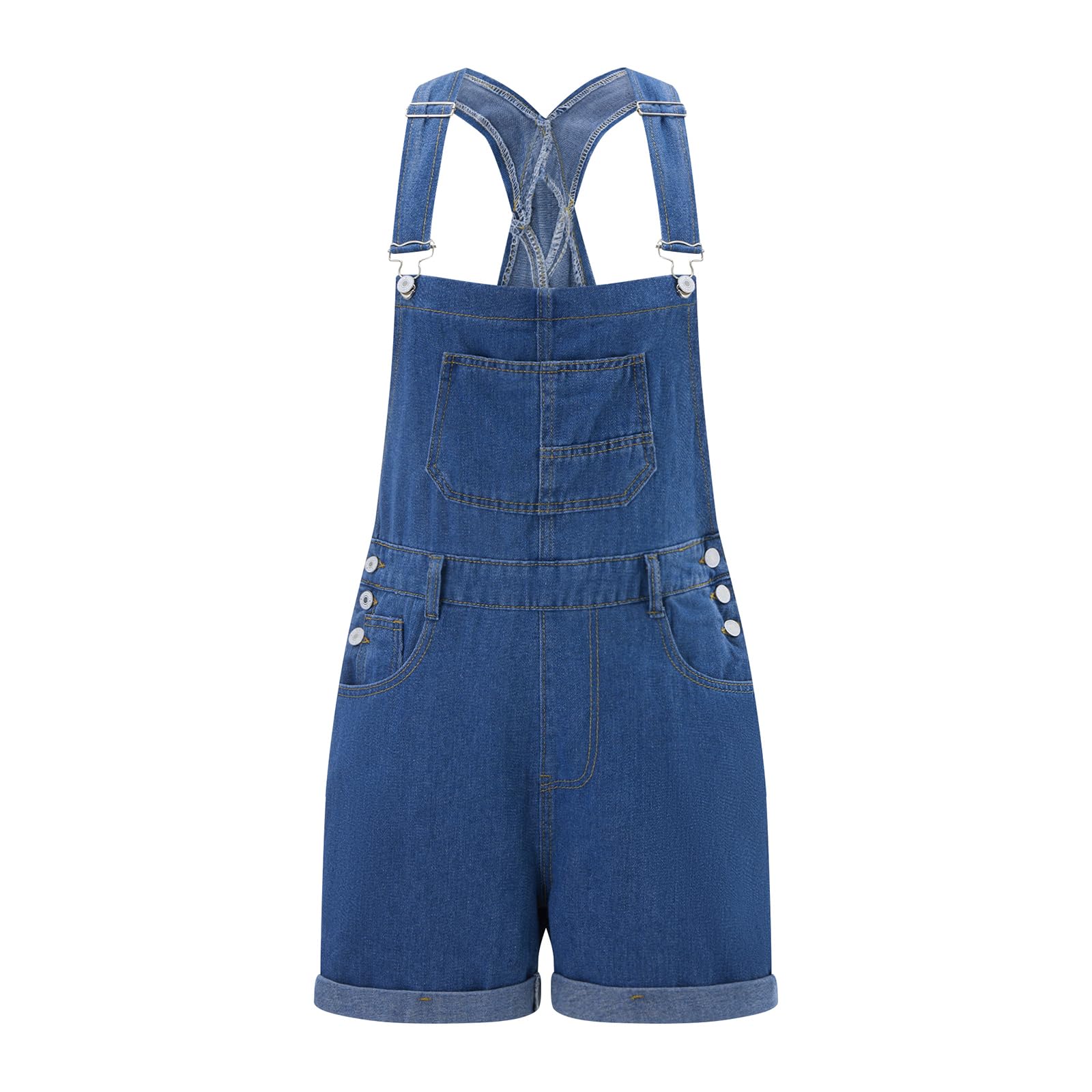 Salopette en jean pour femme avec bretelles réglables et jambes larges