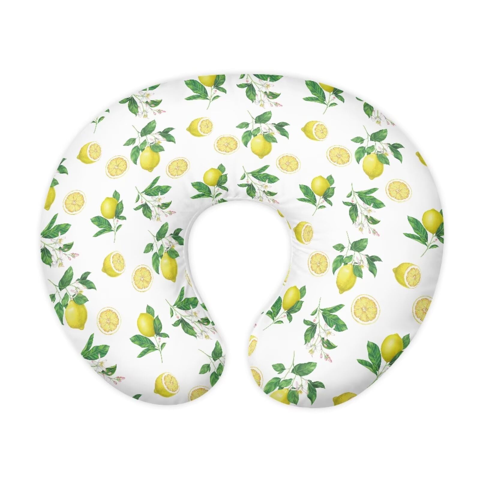PJHEQOXE Nursing Pillow Cover, Ultra Soft Compatible with Pillow,Washable & Breathable，Fits The Original Support for Breastfeeding,Lemon