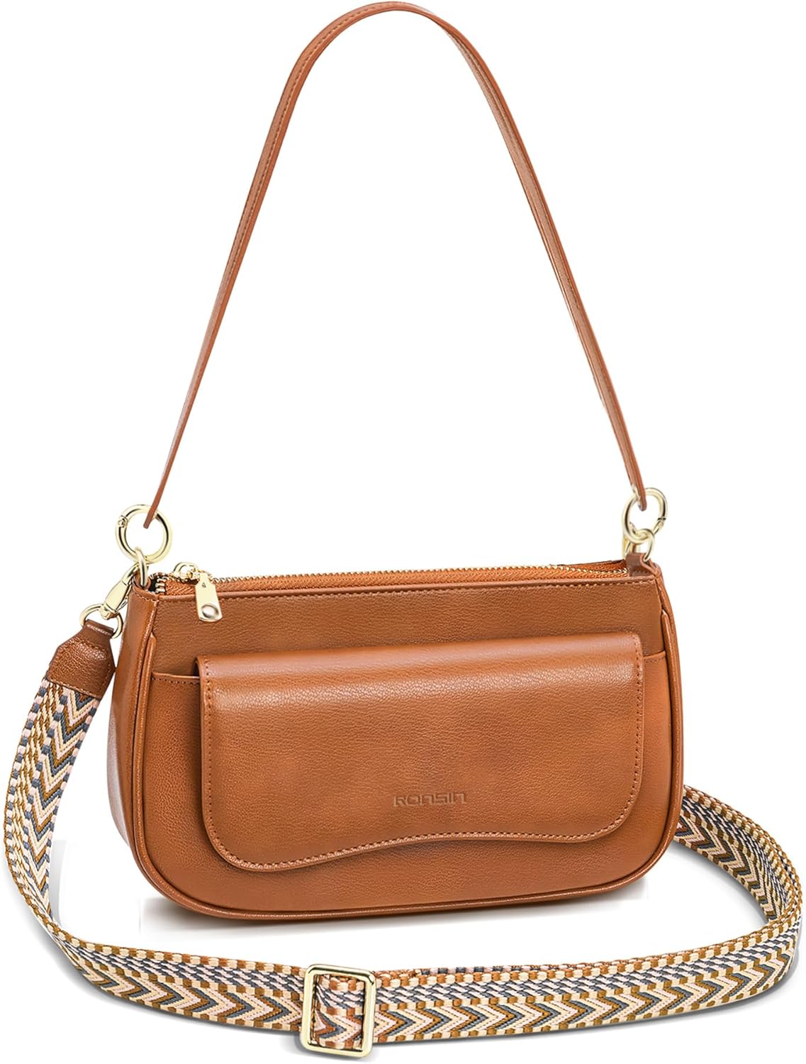 RONSIN Small Shoulder Bag for Women Mini Clutch Purse Handbag Zipper Closure Crossbody Bag