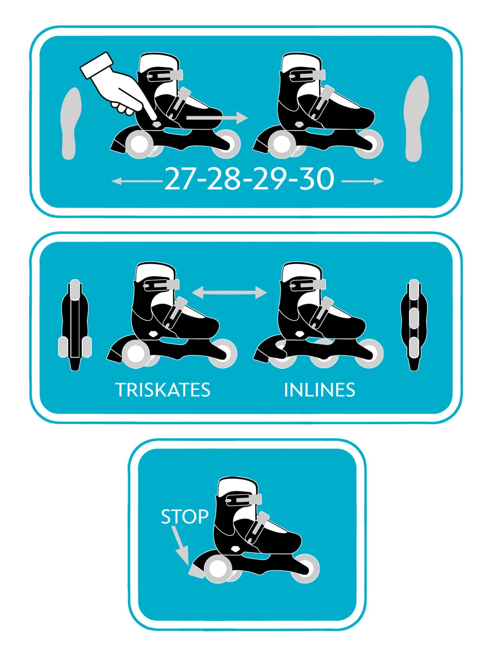 Rollers TRISKATES SKIDS Control Mixte 27-30, Blue