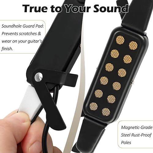 Miniatura 5 de Pastilla de guitarra con clip para guitarra acústica de cuerda de acero (no para clásica) Pastillas de guitarra eléctrica de 38-42 pulg Transductor