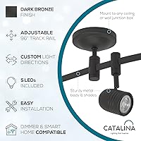 Vista 2 de Catalina Lighting Lámpara de Techo con Riel de 96", Bronce Frotado con Aceite, Riel Flexible LED Transicional de 5 Luces, Bombilla Incluida